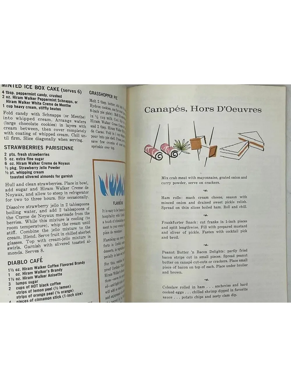 Vintage Hiram Walker Cordials Cookbook: Mid-Century Cocktail & Dessert Recipes